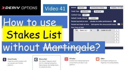 How to add stake list to deriv Binary Bot?